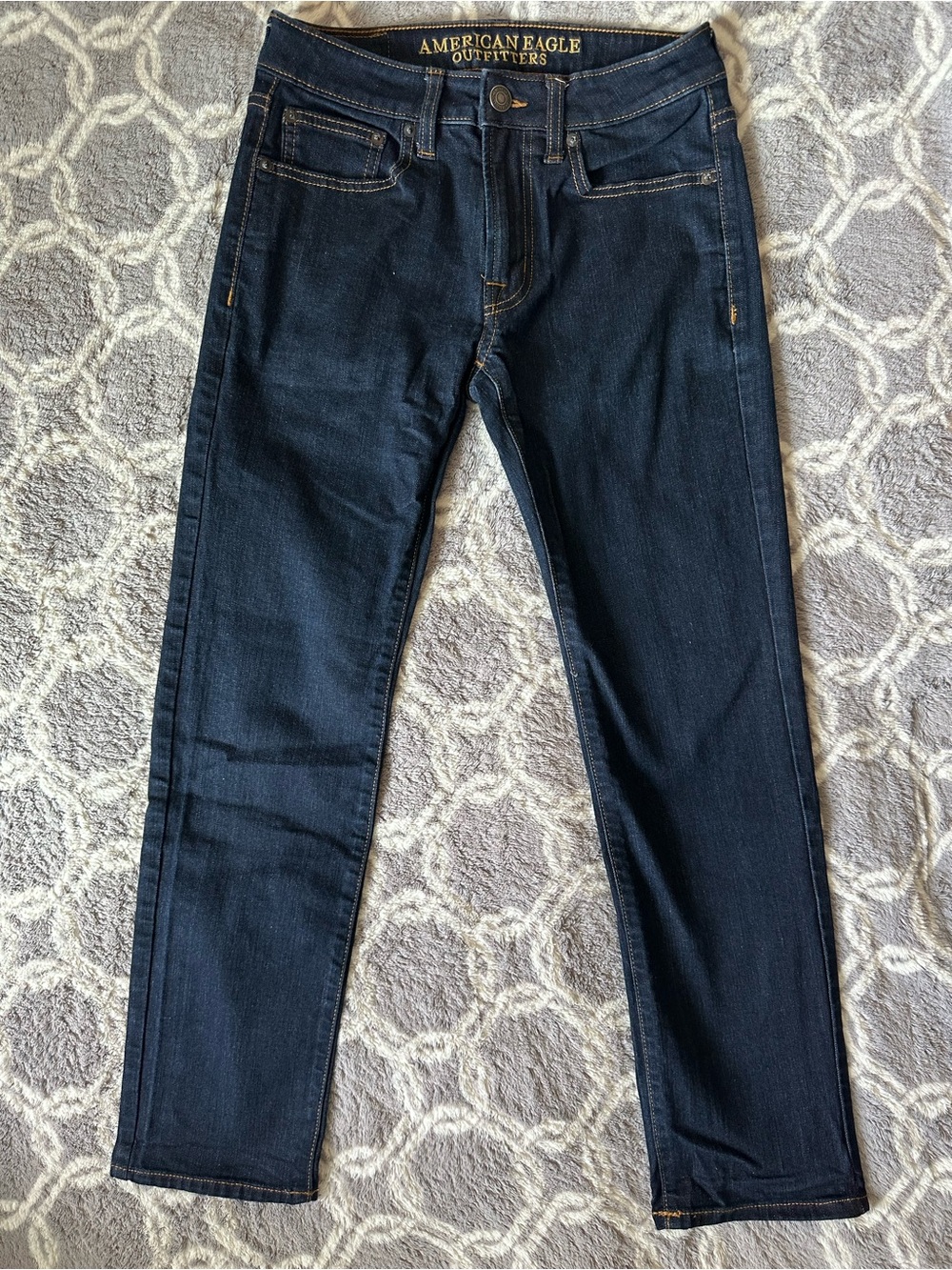 American Eagle Outfitters Men's Dark Indigo Slim Straight Jeans 29x30